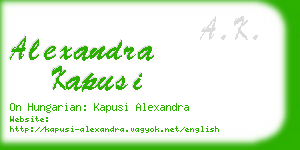 alexandra kapusi business card